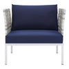 Modway Harmony Outdoor Patio Aluminum Armchair Taupe Navy MDY-EEI-4541-TAU-NAV