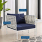 Modway Harmony Outdoor Patio Aluminum Armchair Taupe Navy MDY-EEI-4541-TAU-NAV