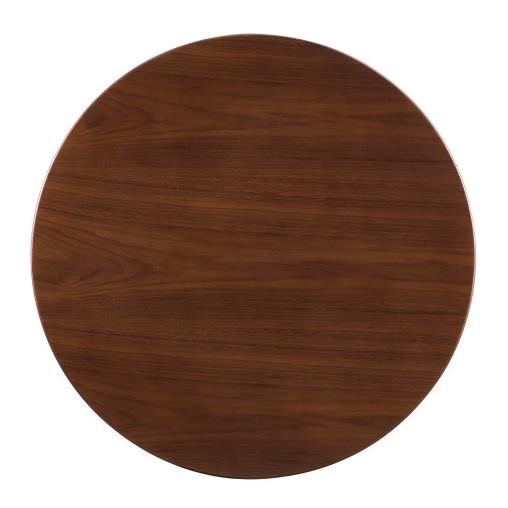 Modway Verne Round Wood Grain 35’’ Dining Table in Gold Walnut MDY-EEI-4550-GLD-WAL