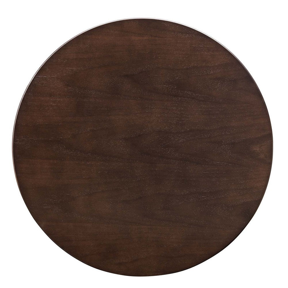 Modway Verne Round Wood Grain 28’’ Dining Table in Gold Cherry Walnut MDY-EEI-4551-GLD-CHE