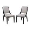 Modway Cambridge Upholstered Fabric Dining Side Chairs in Light Gray-Set of 2