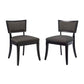 Modway Pristine Upholstered Fabric Dining Side Chairs in Gray-Set of 2