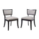 Modway Pristine Upholstered Fabric Dining Side Chairs in Light Gray-Set of 2