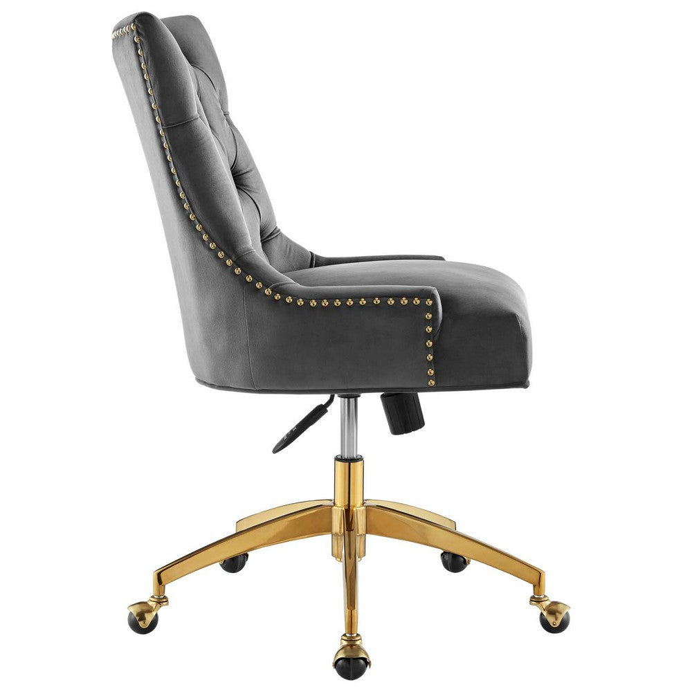 Regent Tufted Performance Velvet Office Chair - No Shipping Charges MDY-EEI-4571-GLD-DUS