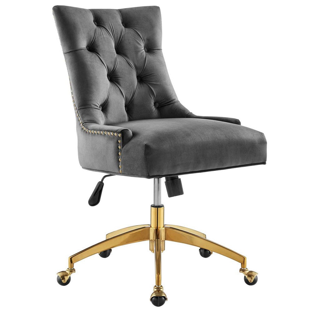 Regent Tufted Performance Velvet Office Chair - No Shipping Charges MDY-EEI-4571-GLD-DUS