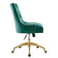 Modway Regent Tufted Performance Velvet Swivel Office Chair Gold Teal MDY-EEI-4571-GLD-TEA