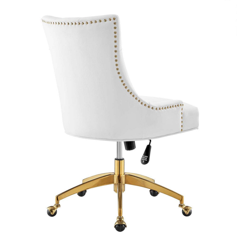 Modway Regent Tufted Performance Velvet Swivel Office Chair Gold White MDY-EEI-4571-GLD-WHI