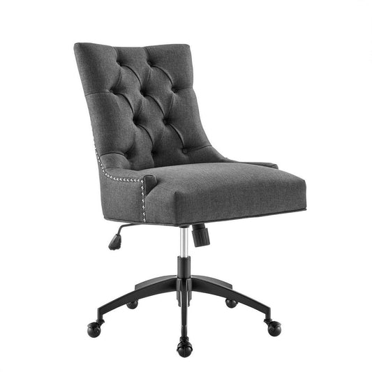 Modway Regent Tufted Fabric Swivel Office Chair, Black Gray