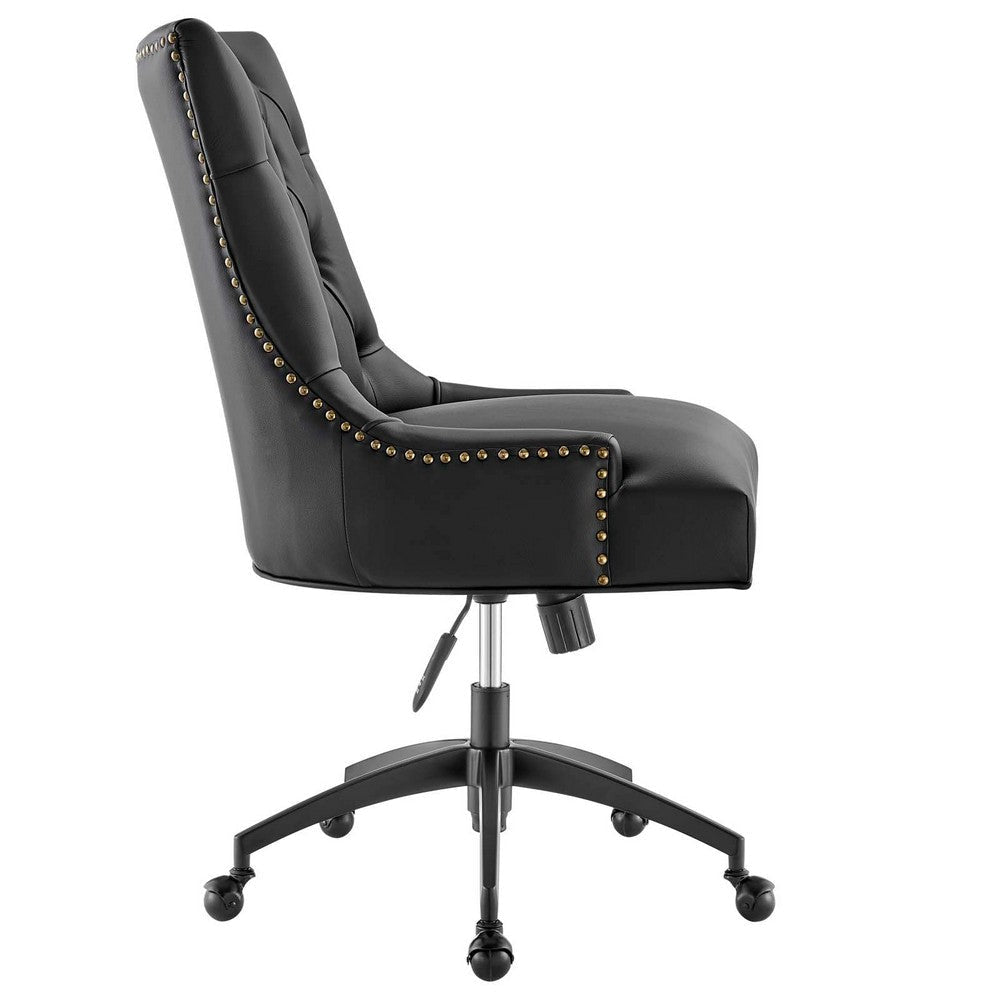 Regent Tufted Vegan Leather Office Chair - No Shipping Charges MDY-EEI-4573-BLK-GRY