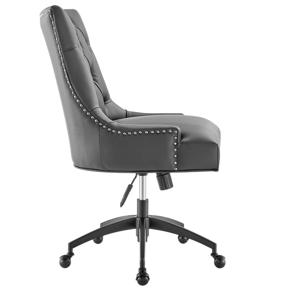 Modway Regent Tufted Vegan Leather Swivel Office Chair Black Gray MDY-EEI-4573-BLK-GRY