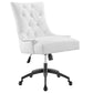 Modway Regent Tufted Vegan Leather Swivel Office Chair, Black White