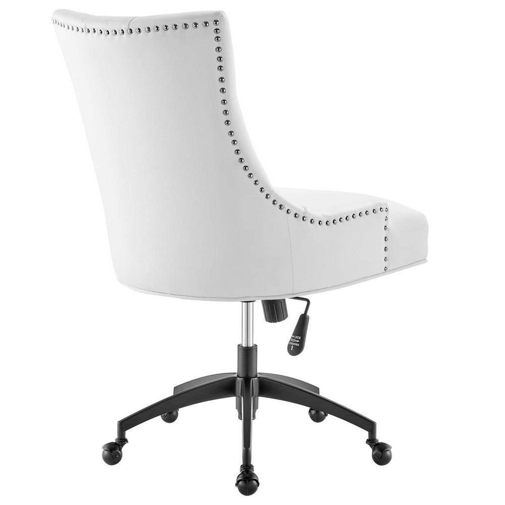 Modway Regent Tufted Vegan Leather Swivel Office Chair Black White MDY-EEI-4573-BLK-WHI