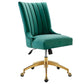 Modway Empower Channel Tufted Performance Velvet Office Chair, Gold Teal