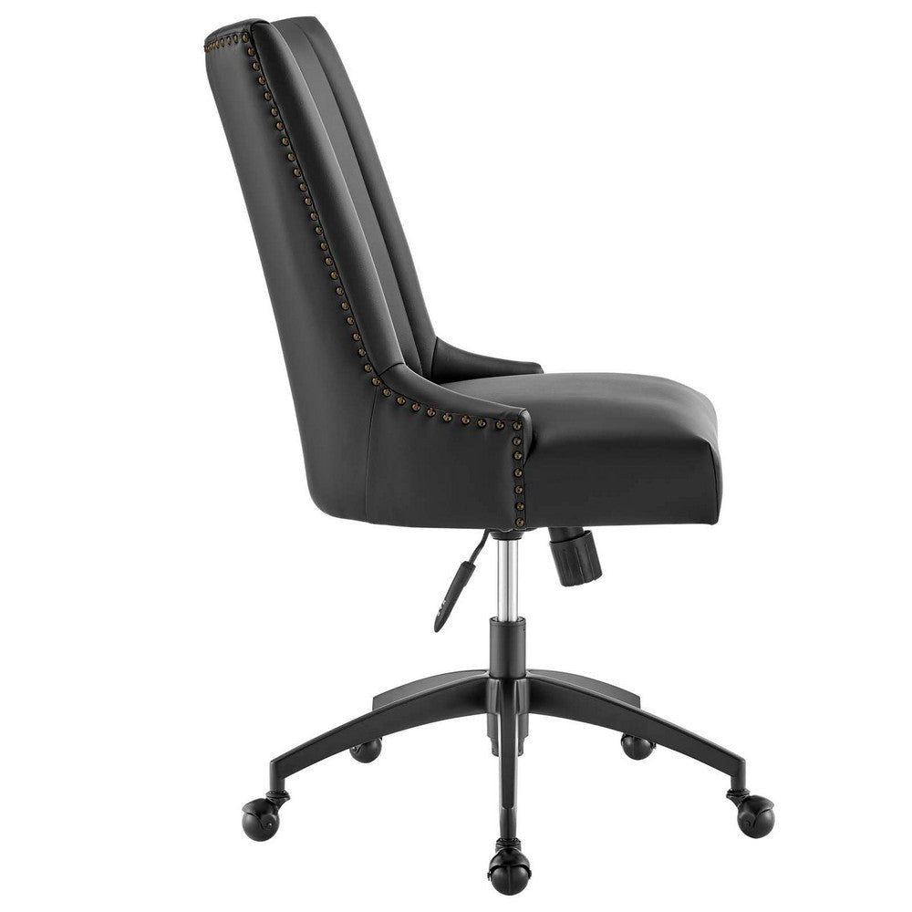 Empower Channel Tufted Vegan Leather Office Chair - No Shipping Charges MDY-EEI-4577-BLK-BLK