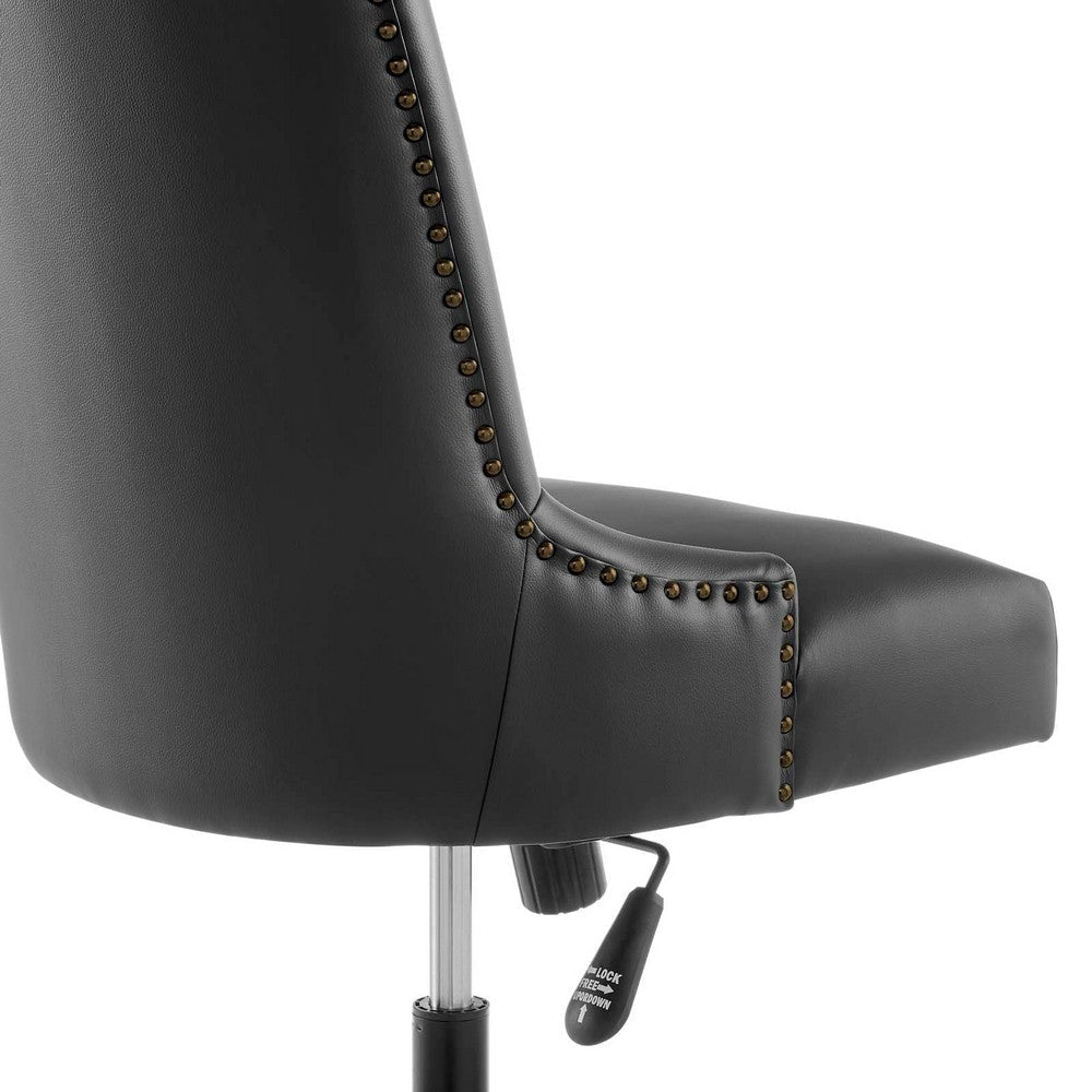 Empower Channel Tufted Vegan Leather Office Chair - No Shipping Charges MDY-EEI-4577-BLK-BLK