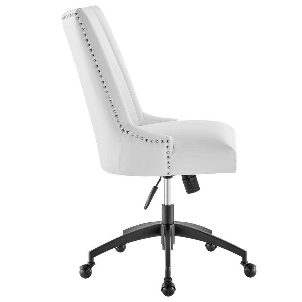 Modway Empower Channel Tufted Vegan Leather Office Chair Black White MDY-EEI-4577-BLK-WHI