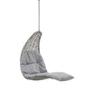 Modway Landscape Wicker Rattan Outdoor Patio Porch Chaise Lounge Hanging Swing Chair, Light Gray Gray