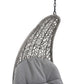 Modway Landscape Wicker Rattan Outdoor Patio Porch Chaise Lounge Hanging Swing Chair Light Gray Gray MDY-EEI-4589-LGR-GRY