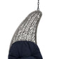 Modway EEI-4589-LGR-NAV Landscape Wicker Rattan Outdoor Patio Porch Chaise Lounge Hanging Swing Chair Light Gray Navy MDY-EEI-4589-LGR-NAV