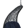 Modway EEI-4589-LGR-NAV Landscape Wicker Rattan Outdoor Patio Porch Chaise Lounge Hanging Swing Chair Light Gray Navy MDY-EEI-4589-LGR-NAV