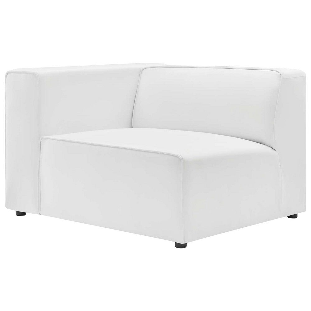 Modway Mingle Vegan Leather Sectional Sofa Left-Arm Chair, White