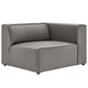 Modway Mingle Vegan Leather Sectional Sofa Right-Arm Chair, Gray