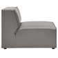 Modway Mingle Vegan Leather Sectional Sofa Armless Chair Gray MDY-EEI-4623-GRY