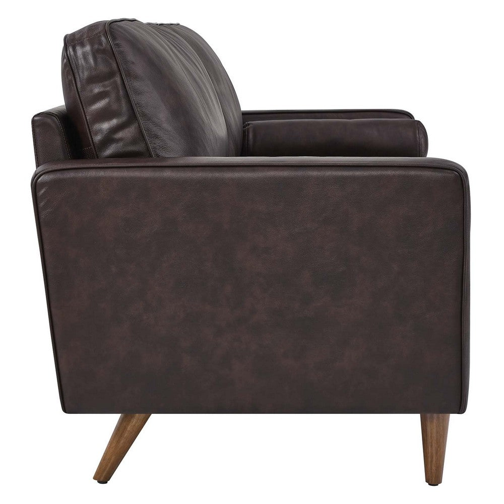 Valour 81" Leather Sofa by Modway| Brown