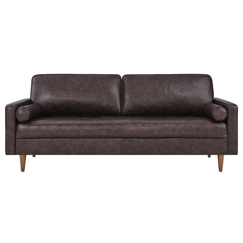 Valour 81" Leather Sofa by Modway| Brown