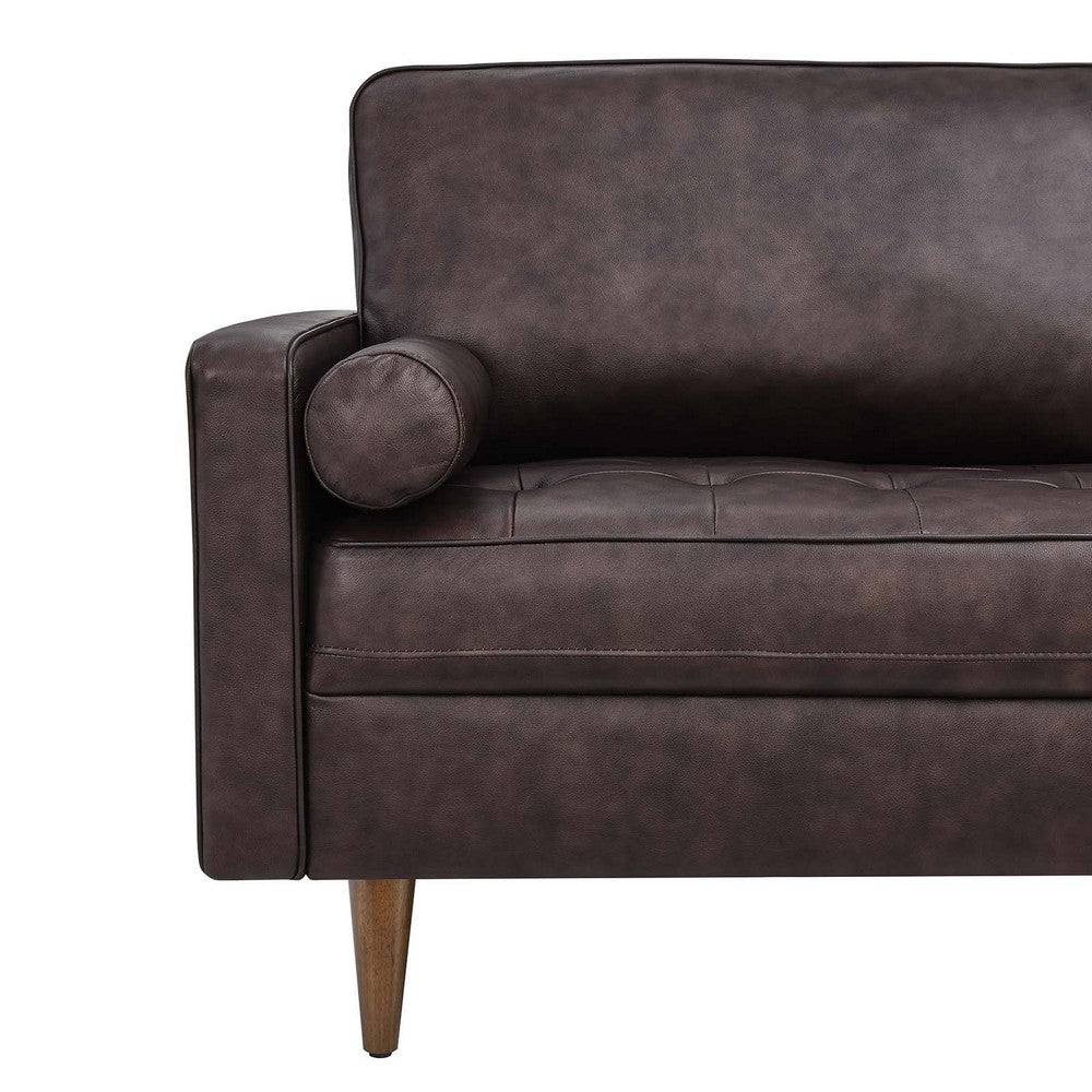 Valour 81" Leather Sofa by Modway| Brown