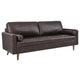 Valour 81" Leather Sofa by Modway| Brown