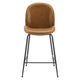 Scoop Black Powder Coated Steel Leg Vegan Leather Counter Stool by Modway| Brown