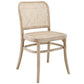 Modway Winona Elm Wood Cane Rattan Seat, Dining Side Chair, Gray