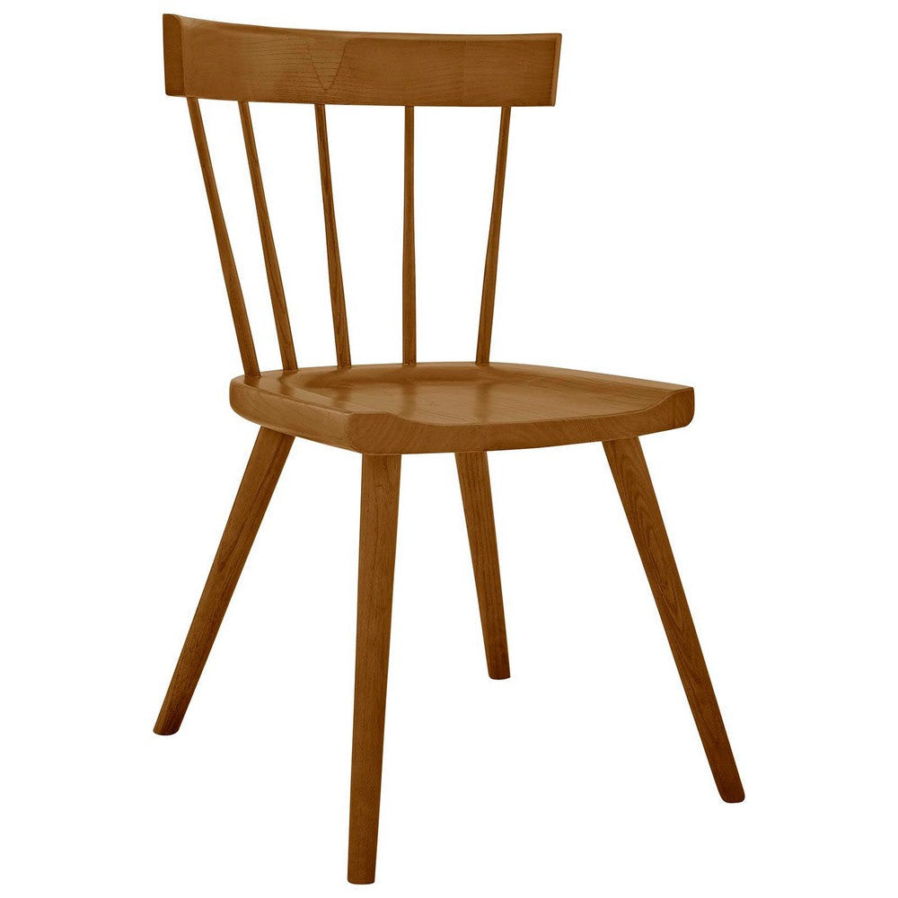 Modway Sutter Modern Farmhouse Wood Dining Chair in Walnut