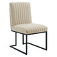 Indulge Channel Tufted Fabric Dining Chair - No Shipping Charges