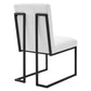 Modway Indulge Channel Tufted Fabric Dining Chair White MDY-EEI-4652-WHI