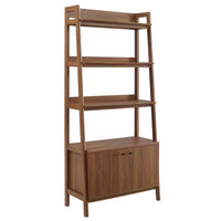 Modway 33" Bookshelf Display Case in Walnut