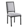 Modway Court French Vintage Upholstered Fabric Dining Chair in Black Light Gray