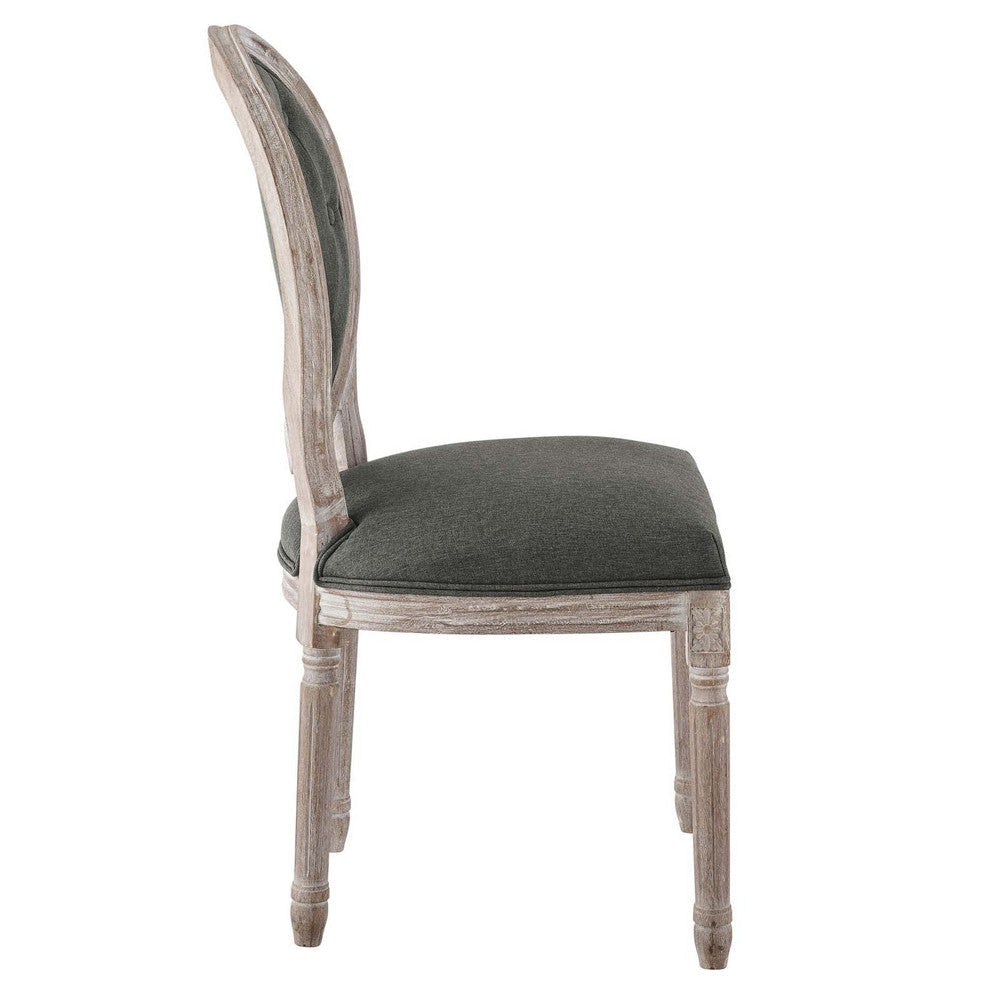 Modway Arise French Vintage Upholstered Fabric Dining Chair in Natural Gray MDY-EEI-4664-NAT-GRY