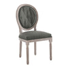 Modway Arise French Vintage Upholstered Fabric Dining Chair in Natural Gray