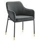 Jovi Performance Velvet Dining Armchair - No Shipping Charges MDY-EEI-4671-BLK-CHA