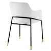 Modway Jovi Performance Velvet Dining Armchair Black White MDY-EEI-4671-BLK-WHI