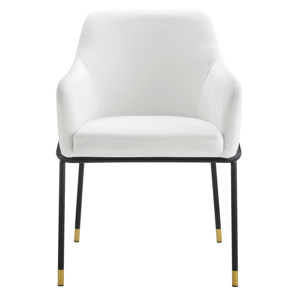 Modway Jovi Performance Velvet Dining Armchair Black White MDY-EEI-4671-BLK-WHI