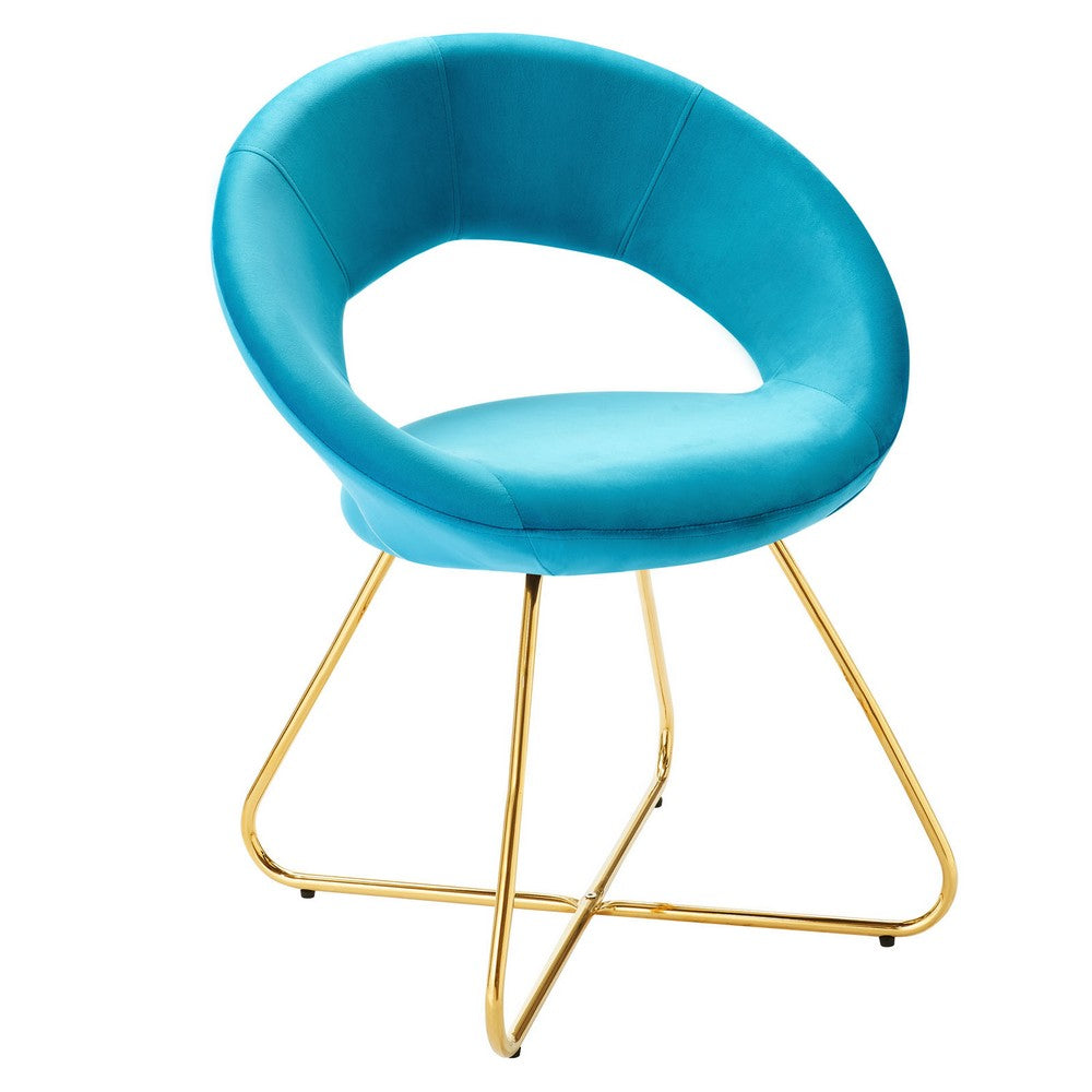 Nouvelle Performance Velvet Dining Chair Set of 2 by Modway| Blue