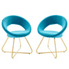 Nouvelle Performance Velvet Dining Chair Set of 2 by Modway| Blue
