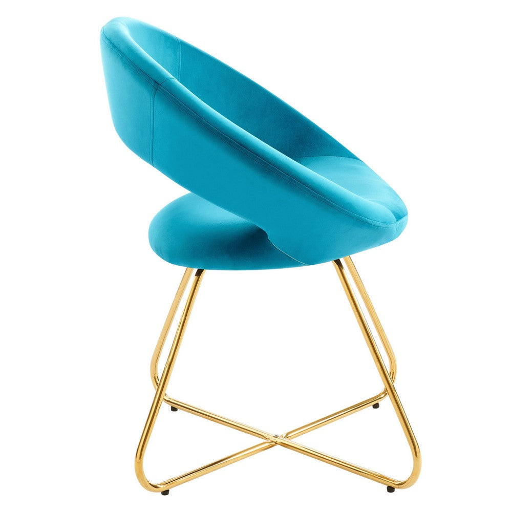 Nouvelle Performance Velvet Dining Chair Set of 2 by Modway| Blue