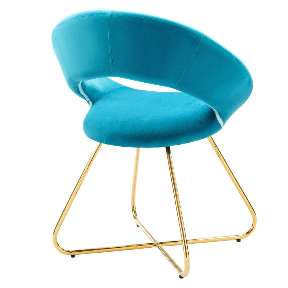 Nouvelle Performance Velvet Dining Chair Set of 2 by Modway| Blue