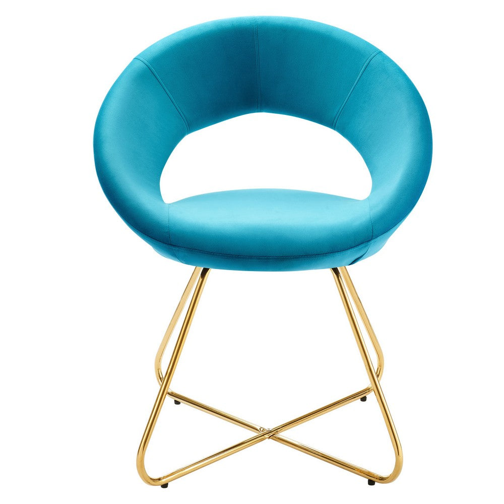 Nouvelle Performance Velvet Dining Chair Set of 2 by Modway| Blue