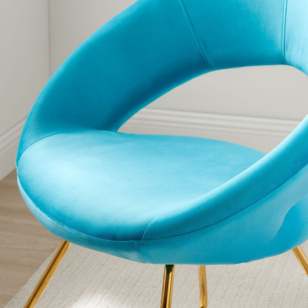 Nouvelle Performance Velvet Dining Chair Set of 2 by Modway| Blue