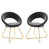 Modway Nouvelle Moday Performance Velvet Dining Chairs in Gold Charcoal-Set of 2